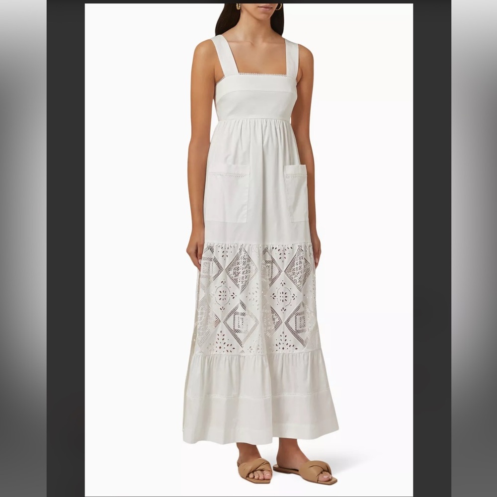 Shona Joy Patch Pocket Maxi‎ Dress in Ivory